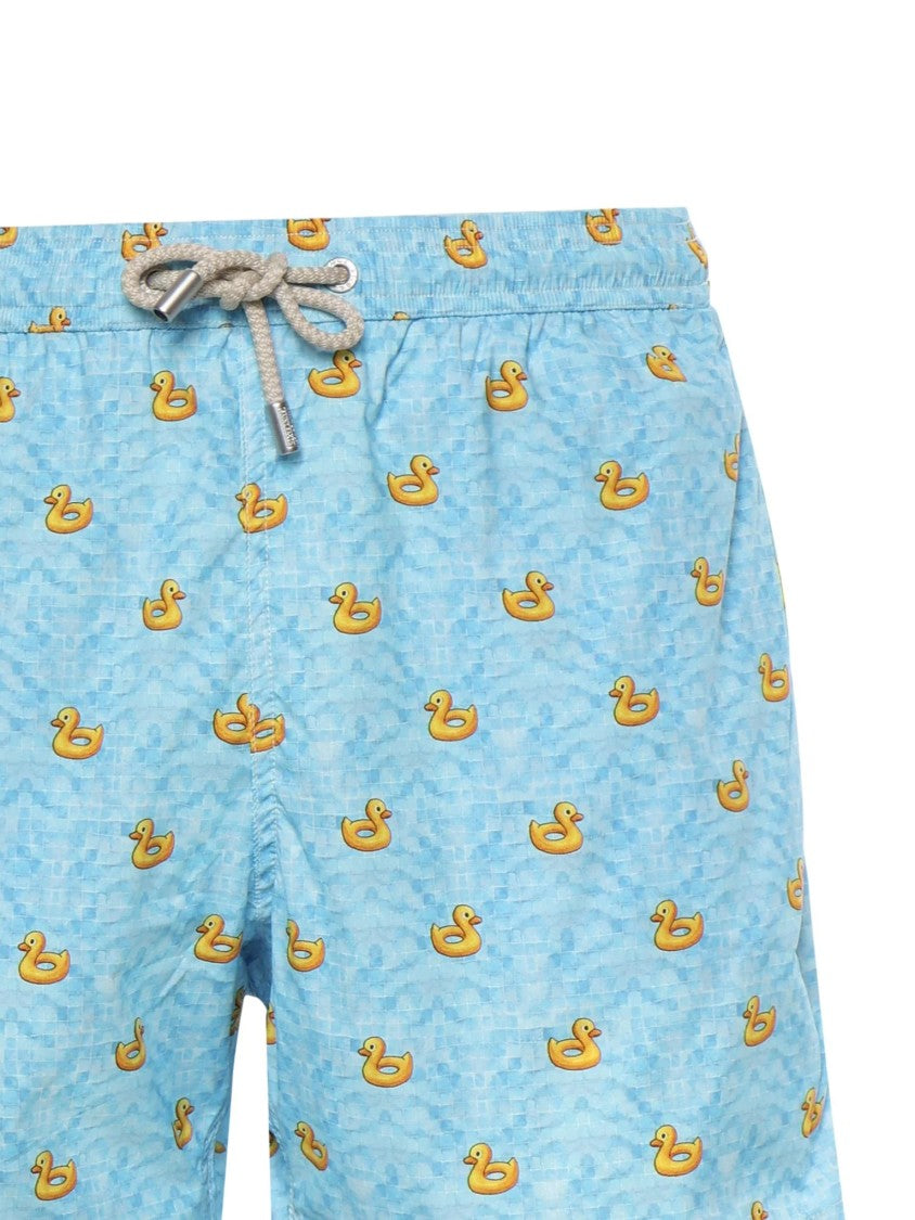 Mc2 Saint Barth Light Blue Lighting Micro Stretch Swim Shorts