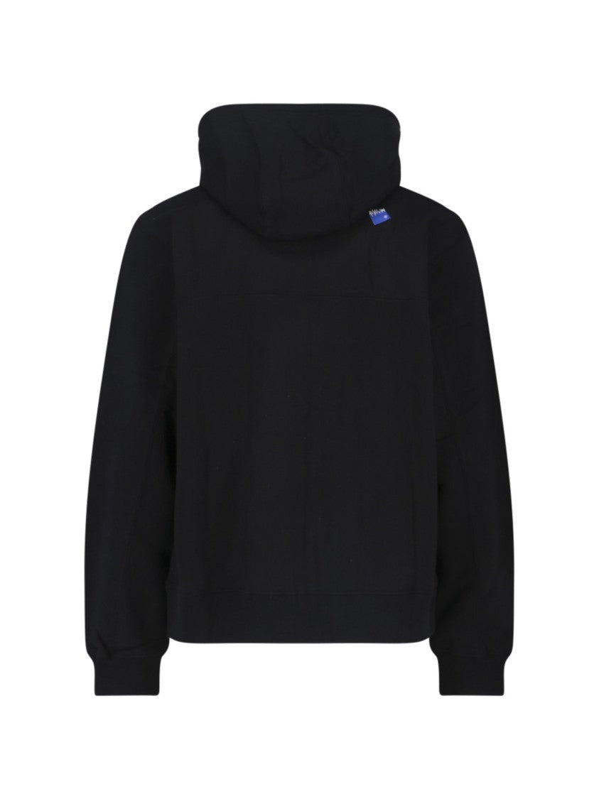 Ader Error "Trs Tag" Zip Sweatshirt, In Black Cotton