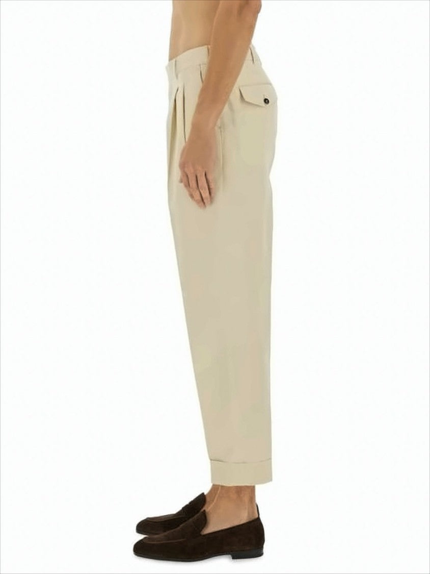 Pt Torino Tailored Fit Straight Pants With Pleated Front