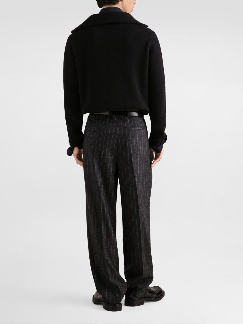 Dolce & Gabbana Black Cropped Embroidered Crest Cardigan