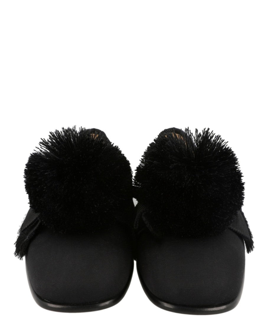 Valentino Bowow Grosgrain And Pompom Loafers