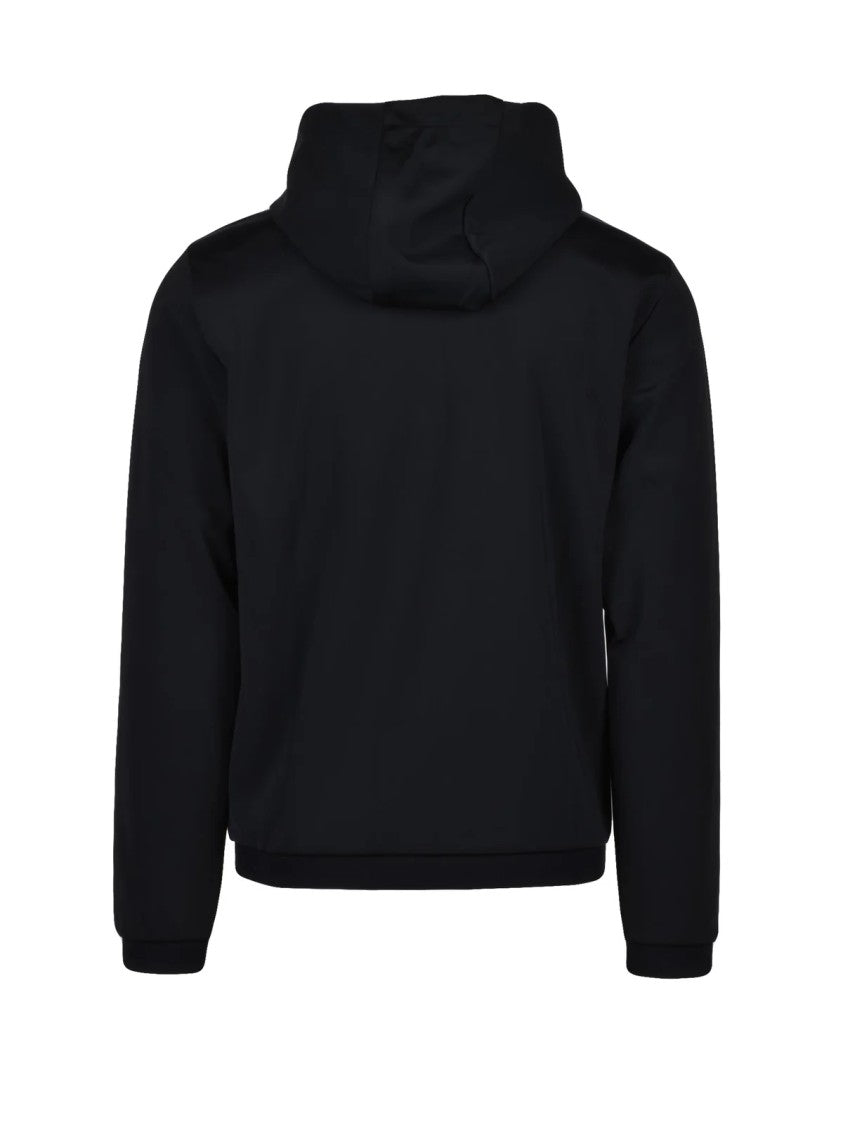 Ea7 Emporio Armani Zip Hoodie Sweatshirt - Black