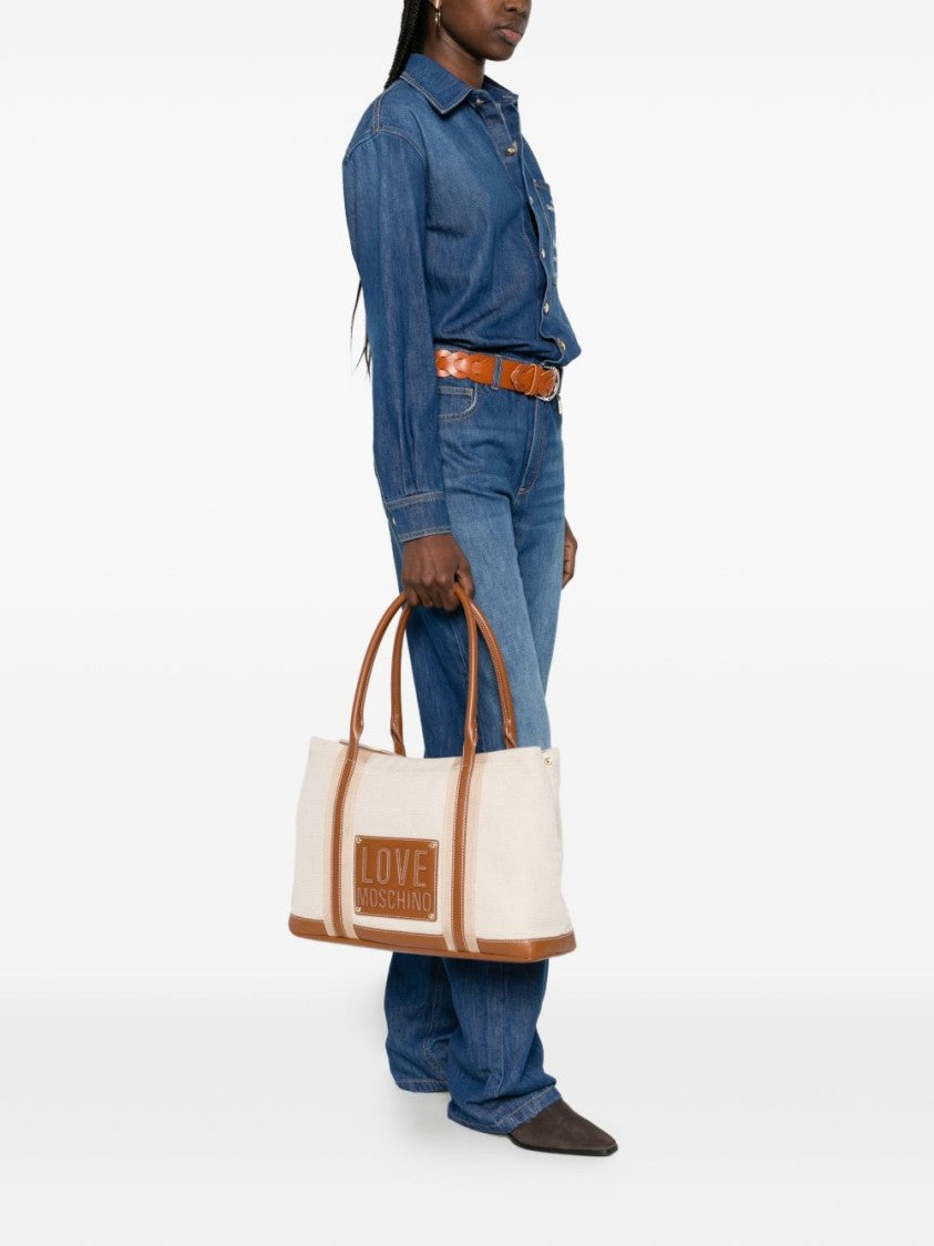 Love Moschino Spacious Tote Bag With Embossed Logo And Leather-Like Accents