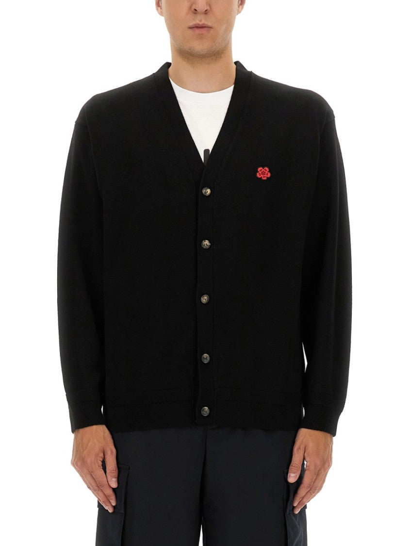 Kenzo Relaxed Fit V-Neck Wool Cardigan