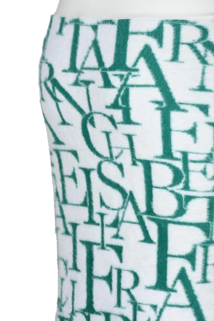 Elisabetta Franchi Plush Longuette Skirt - White/Green