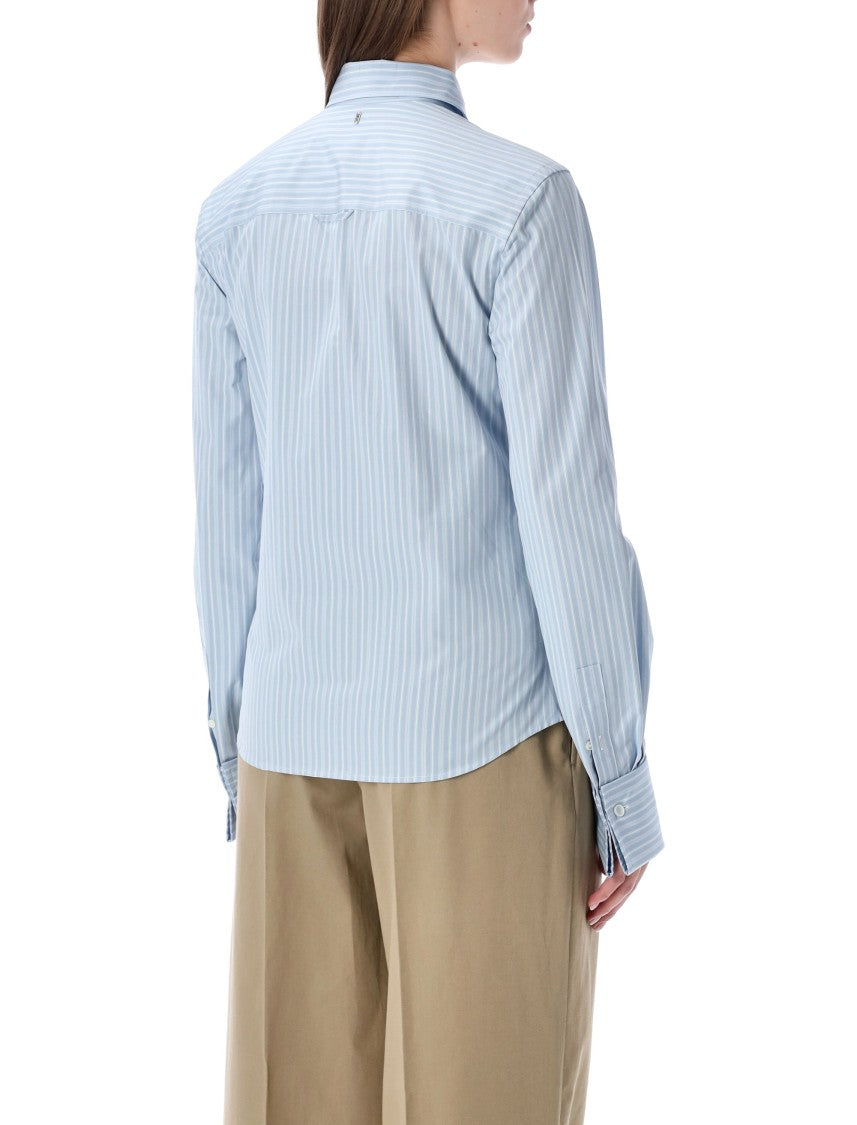 Ami Paris Ruffled Cotton Poplin Shirt