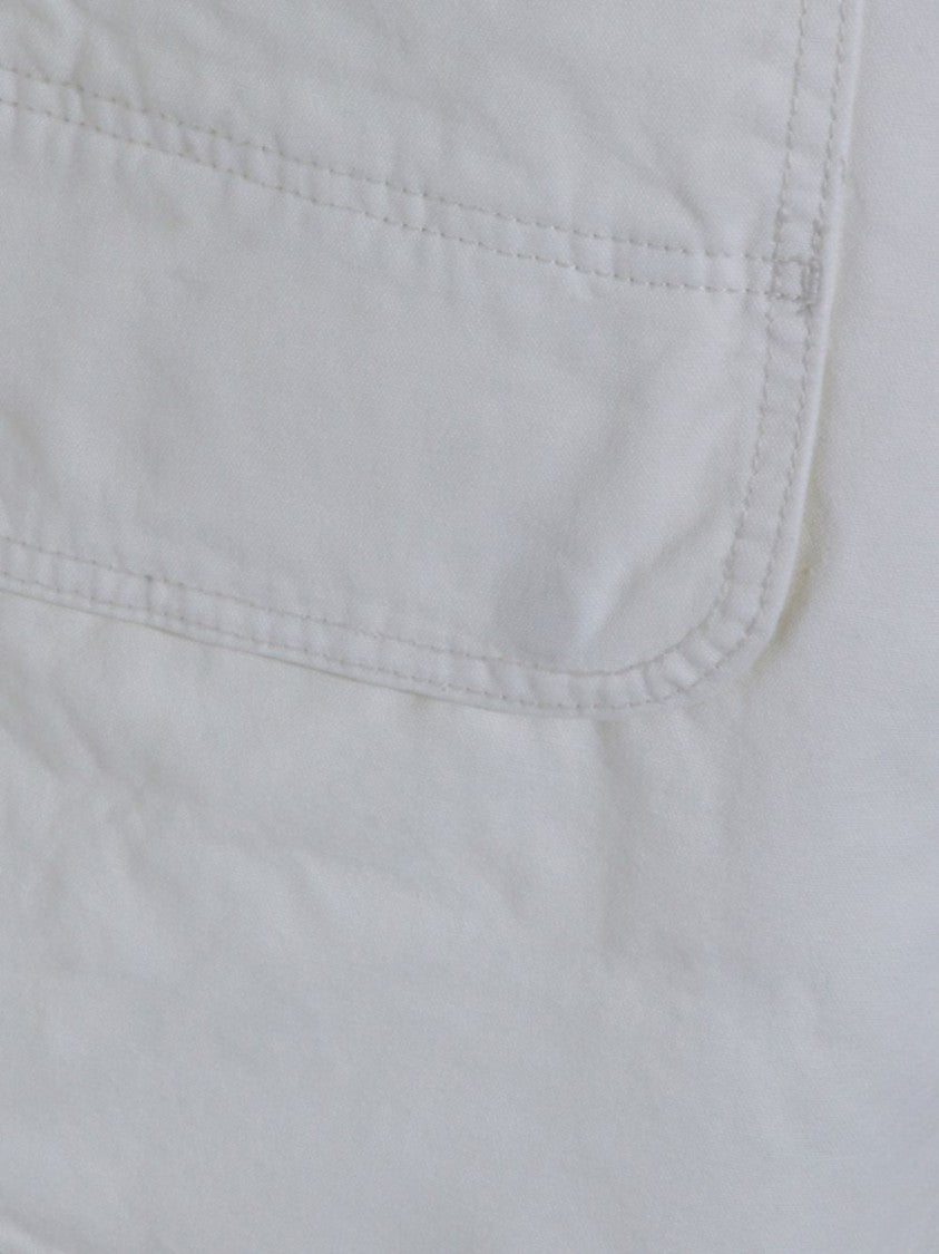 Arte Minimalist White Cotton Shorts With Functional Pockets
