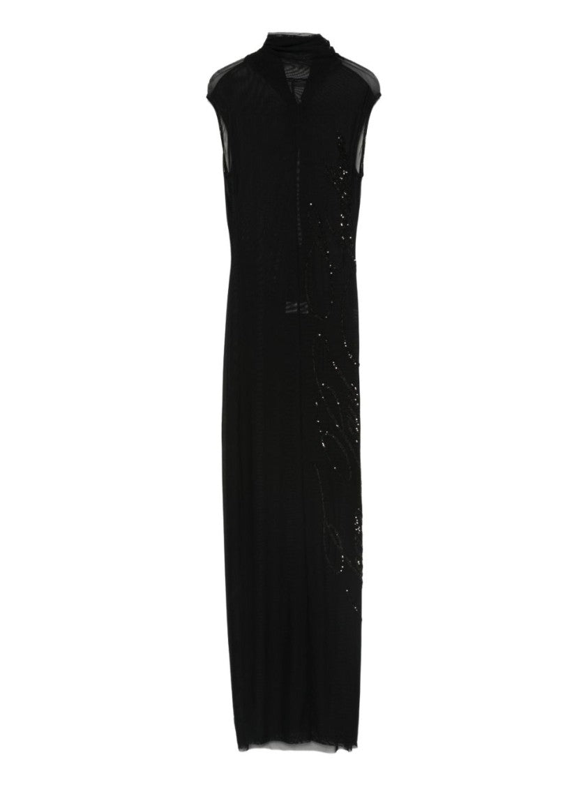Jean Paul Gaultier Black Sleeveless Semi-Sheer Evening Dress