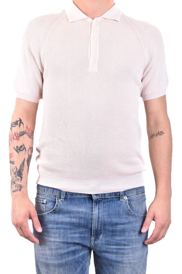 Laneus White Cotton Polo Shirt