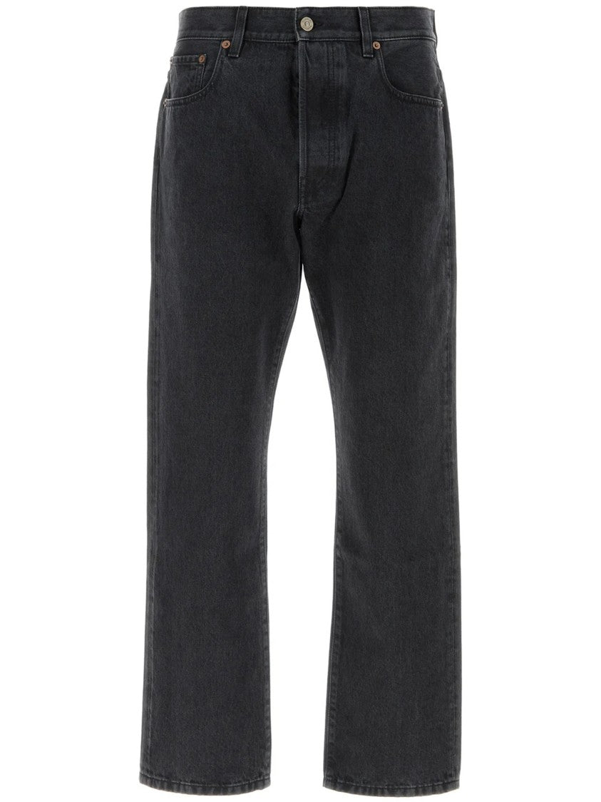 Valentino Black Denim 5 Tasche Washed Jeans