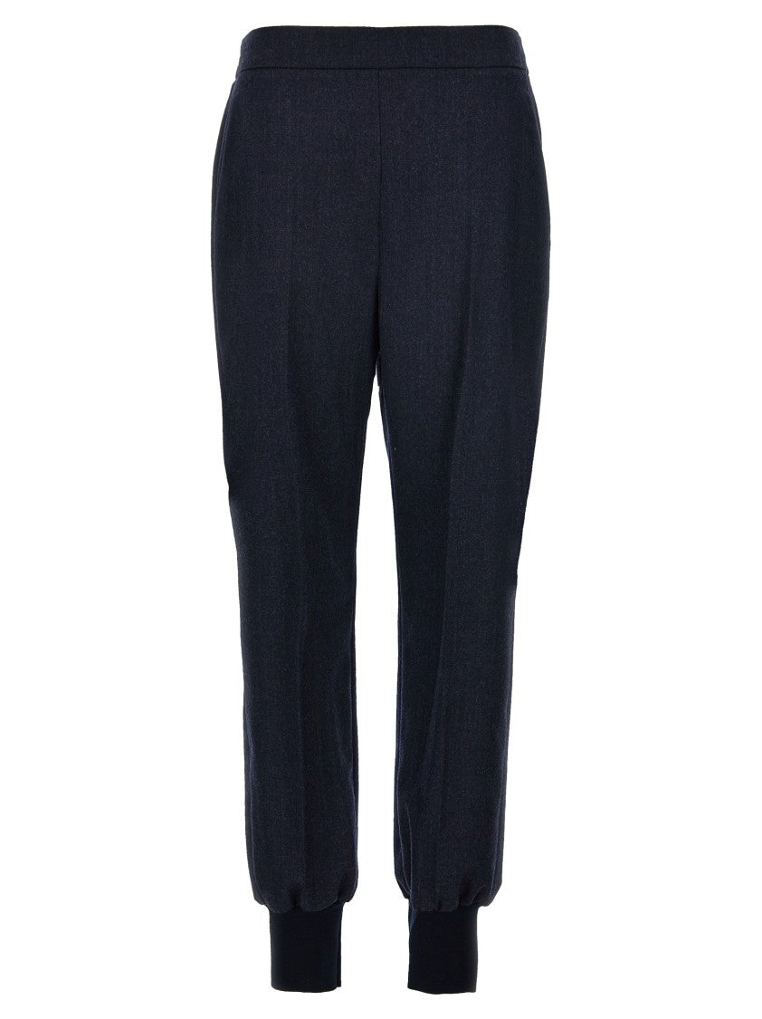 Stella Mccartney Black Wool Joggers With Elastic Waistband