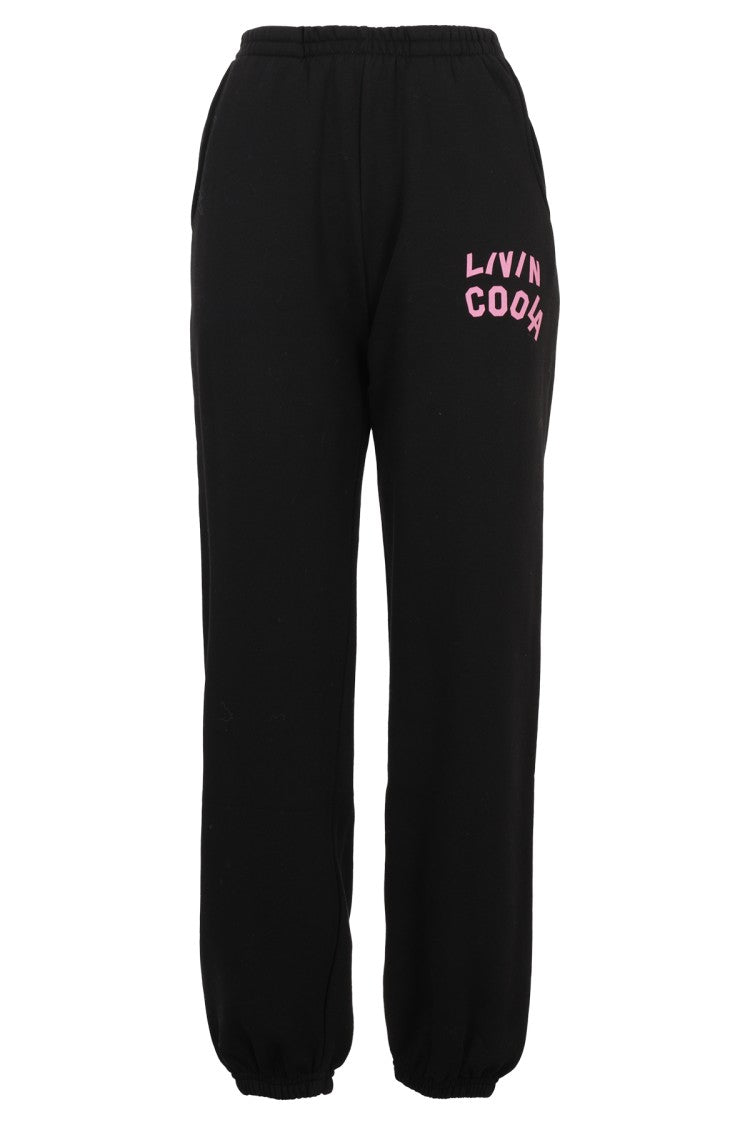 Livin Cool Artwork Black Cotton Track Pants