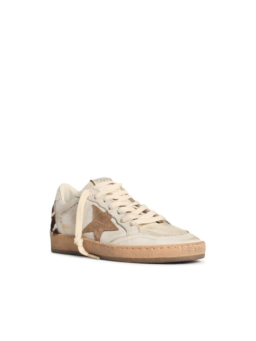 Golden Goose 'Ball Star' White Suede And Pony Leather Sneakers