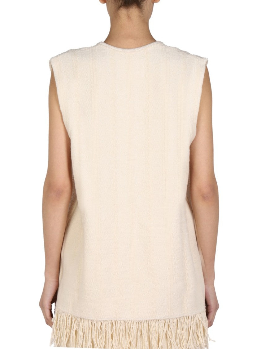 Jil Sander V-Neck Cotton Linen Top