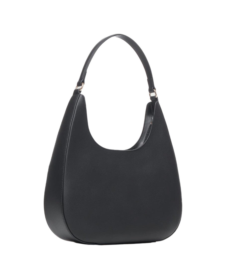 Richmond Structured Black Shoulder Bag With Decorative Clasp