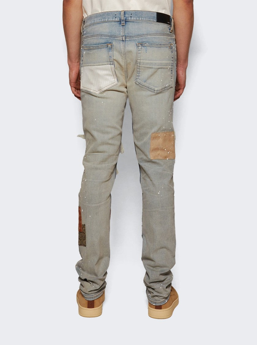 Amiri Quad Artpatch Skinny Jean Antique Indigo