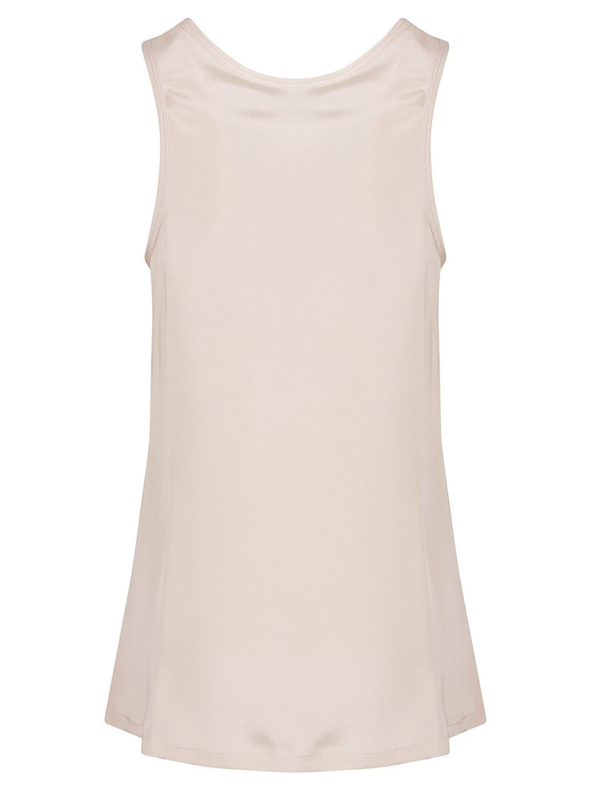 Max Mara Sleeveless Silk Top With Flowing Silhouette And Round Neckline