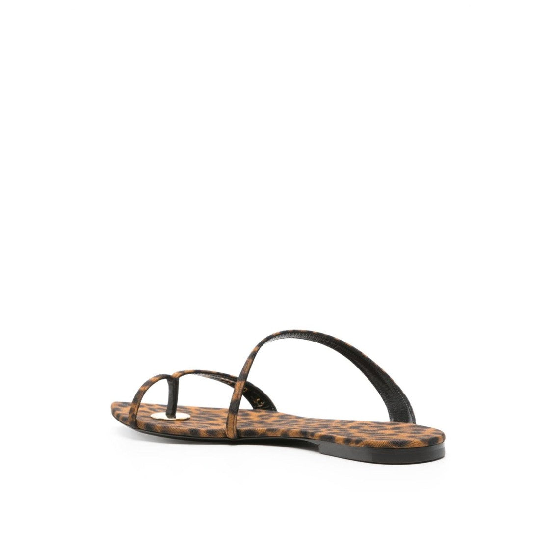 Saint Laurent Pointed Toe Leopard Print Flat Sandals