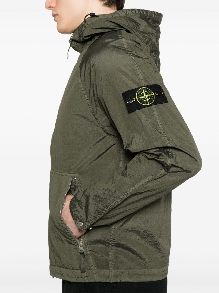Stone Island Iridescent Nylon Jacket With Logo Badge