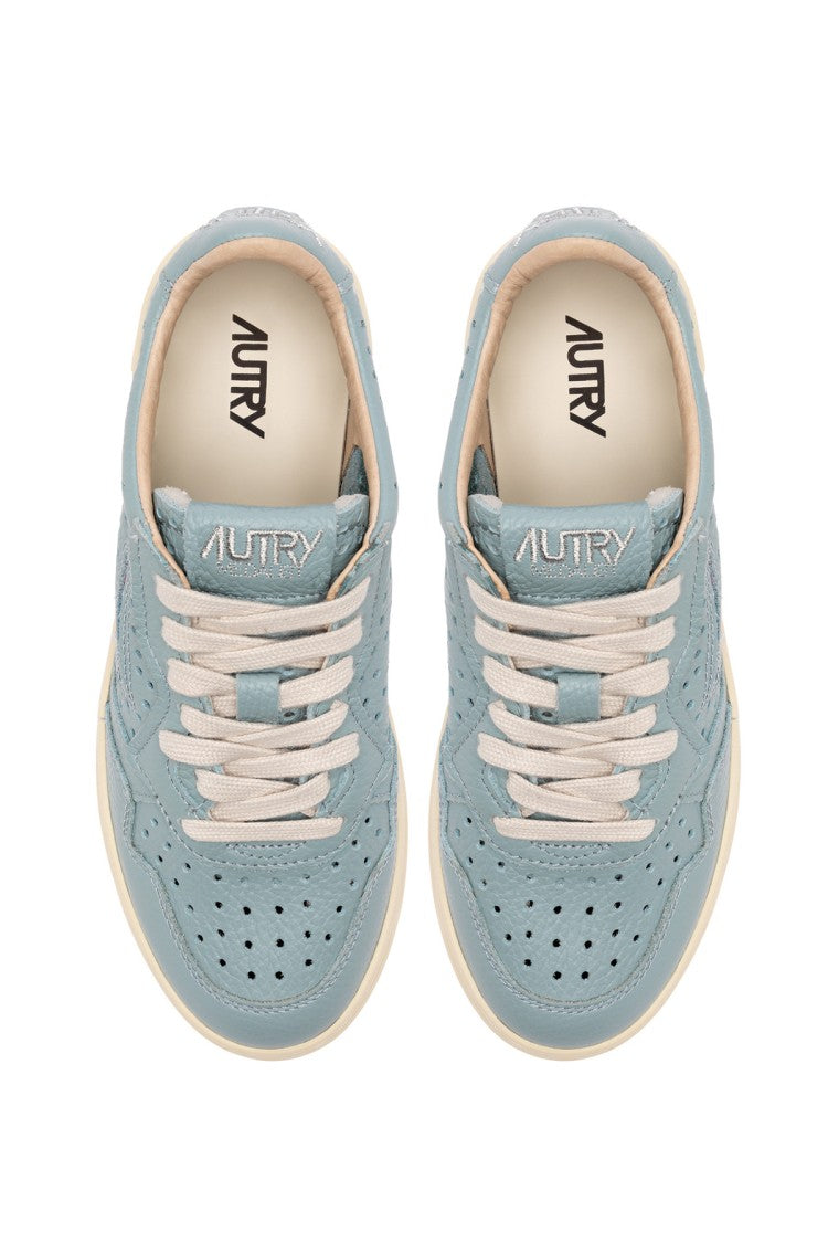 Autry Blue Medalist Perforated Leather Sneakers