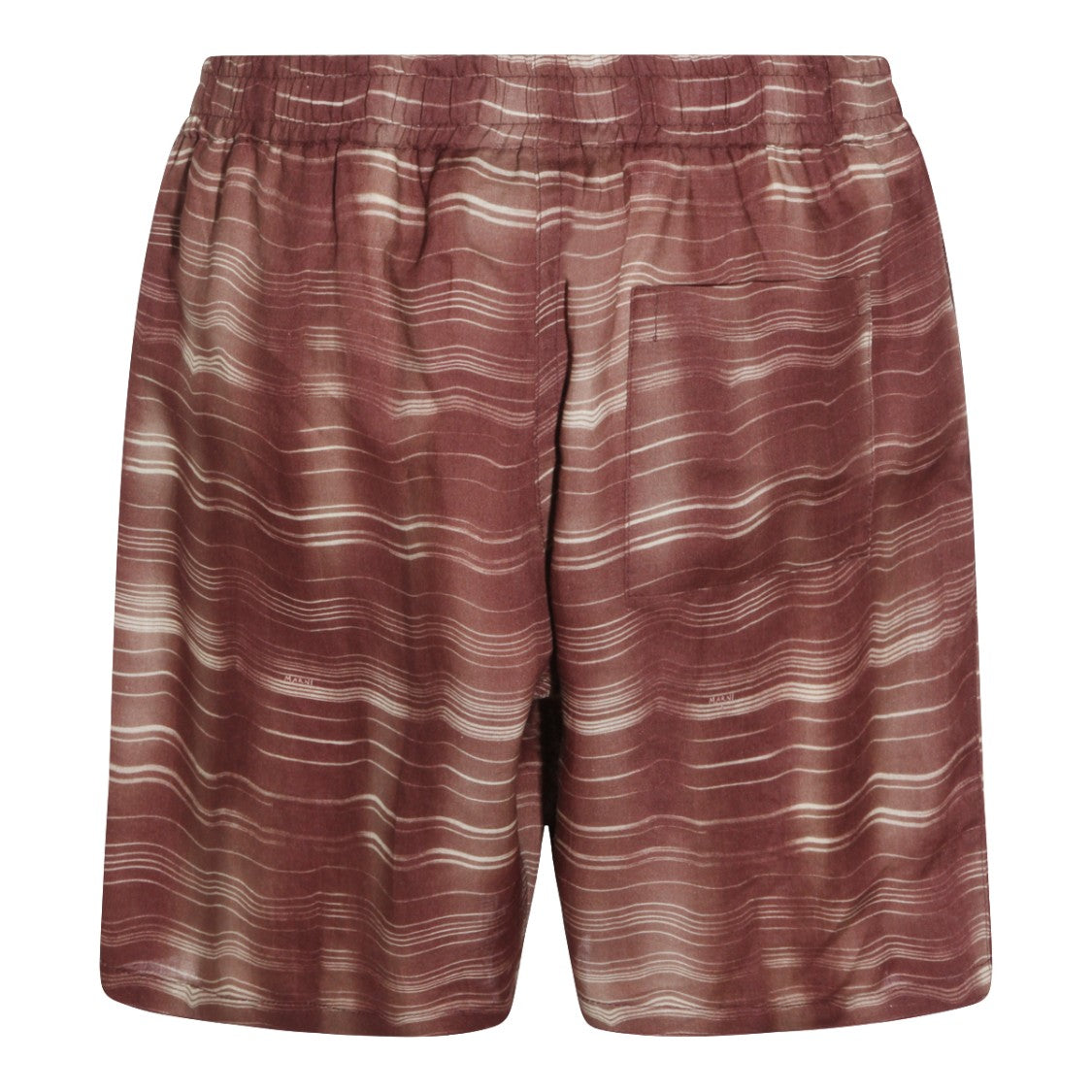Marni Wavy Stripe Pattern Brown Shorts