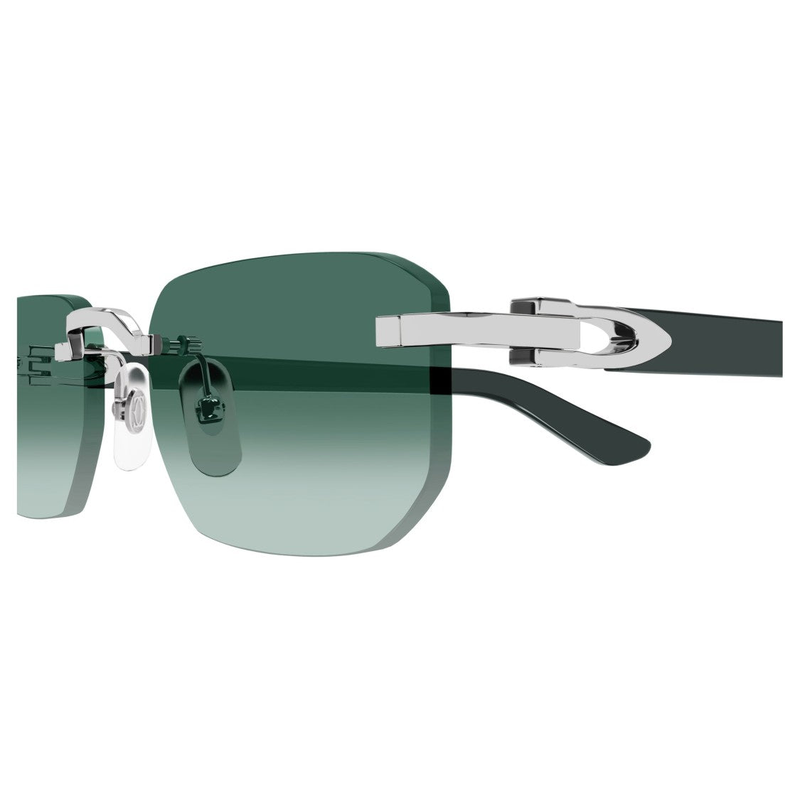 Cartier Rimless Sunglasses With Green Gradient Lenses