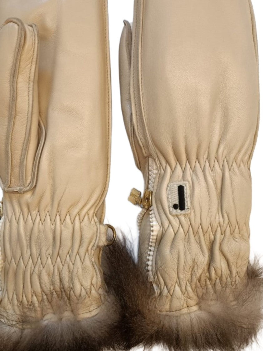 Restelli Moffola Opossuy Water-Repellent Leather Mittens