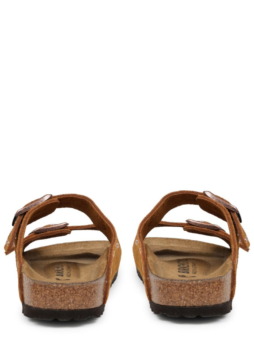 Birkenstock Two-Strap Brown Leather Sandals With Adjustable Buckles