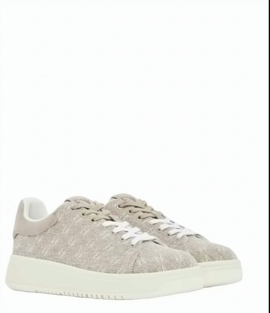 Emporio Armani Logo Print Canvas Sneakers