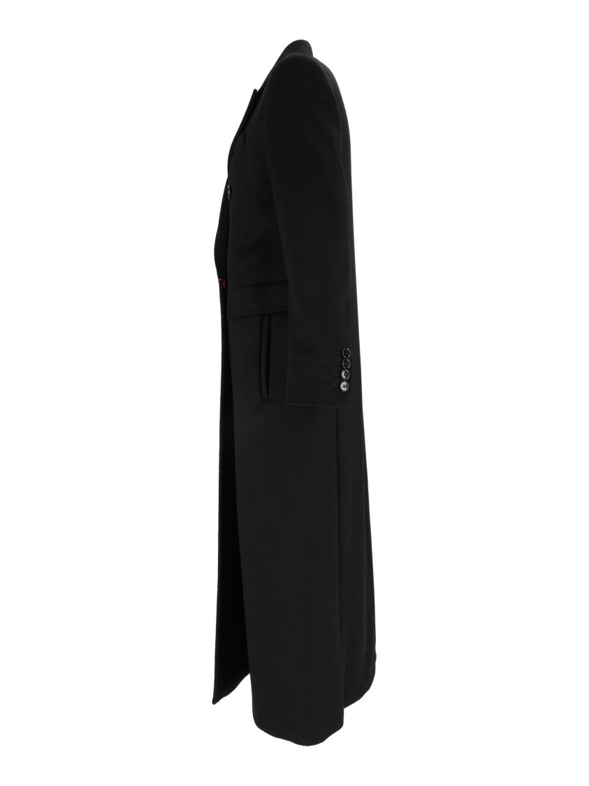Max Mara Black Effige Double-Breasted Wool Coat