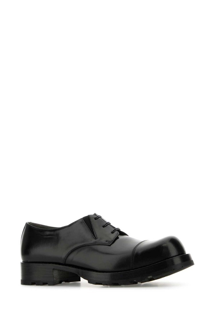 Random Identities Black Leather Lace-Up Shoes