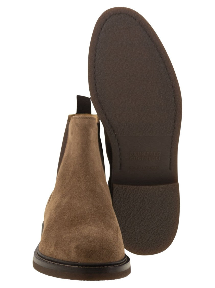 Brunello Cucinelli Chelsea Boot In Suede