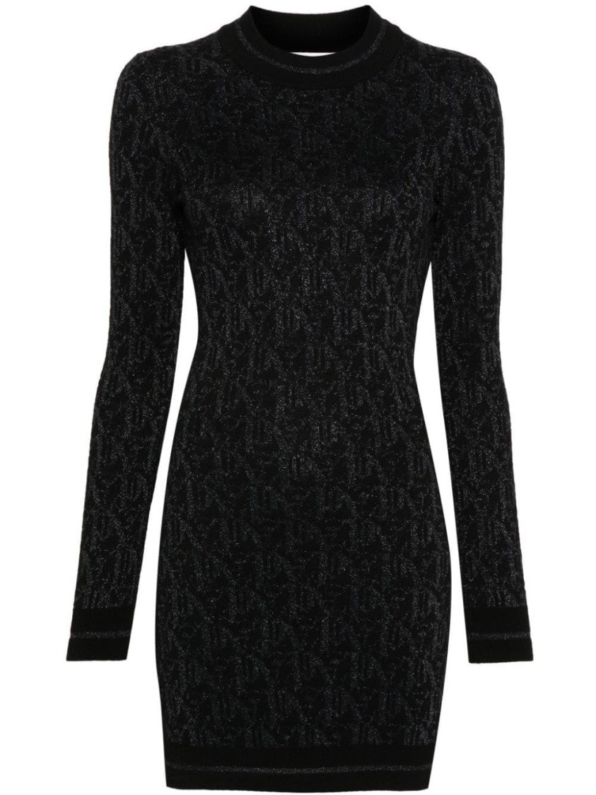 Palm Angels Monogram Jacquard Fitted Viscose Mini Dress