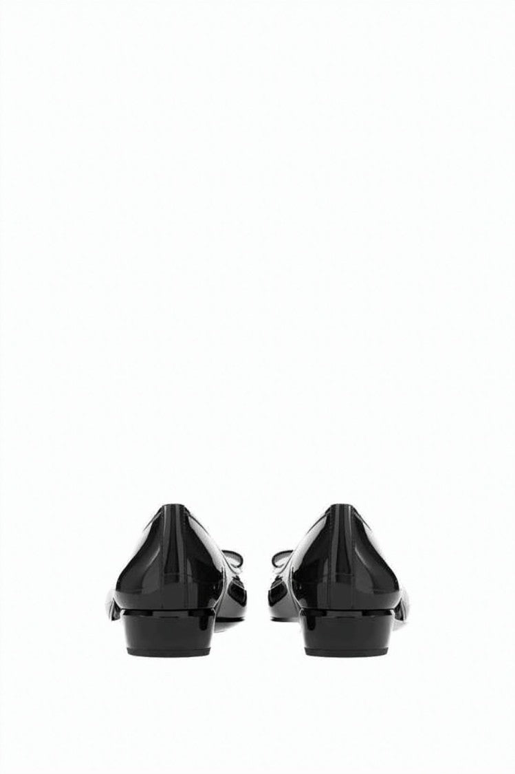Salvatore Ferragamo Glossy Pvc Low-Heeled Pumps With Decorative Bow