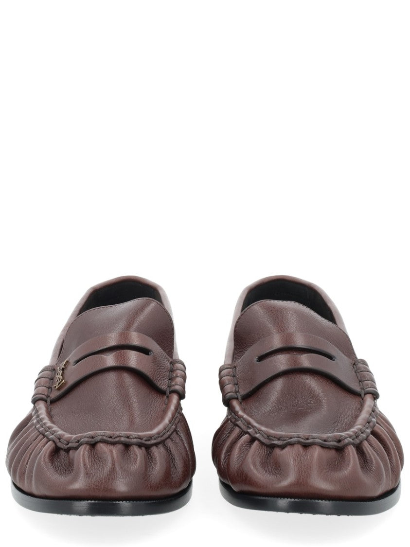 Saint Laurent Le Loafer Ruched Calf Leather Loafers