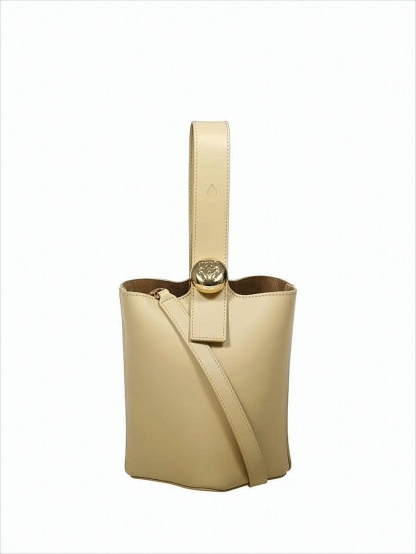 Loewe Structured Calf Leather Tote Bag With Gold-Tone Clasp