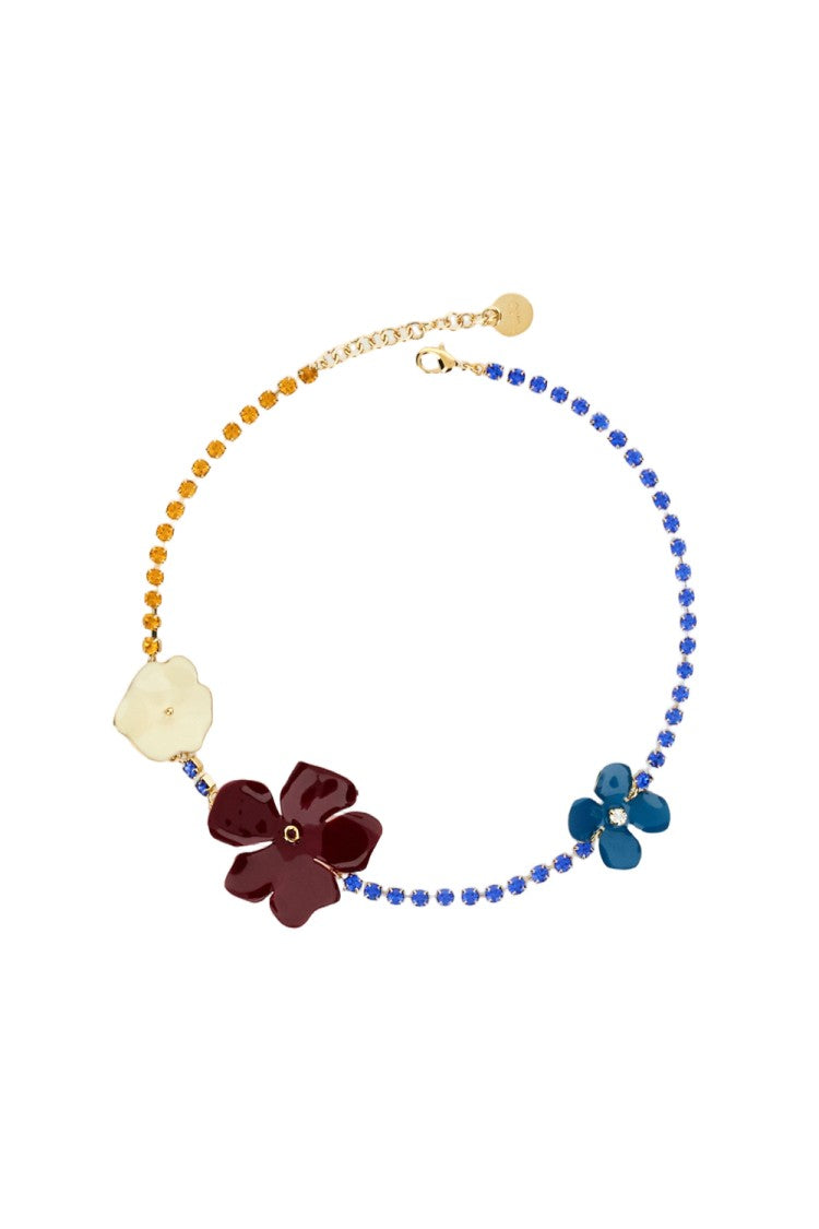 Marni Floral Charm Choker Necklace With Classic Clasp