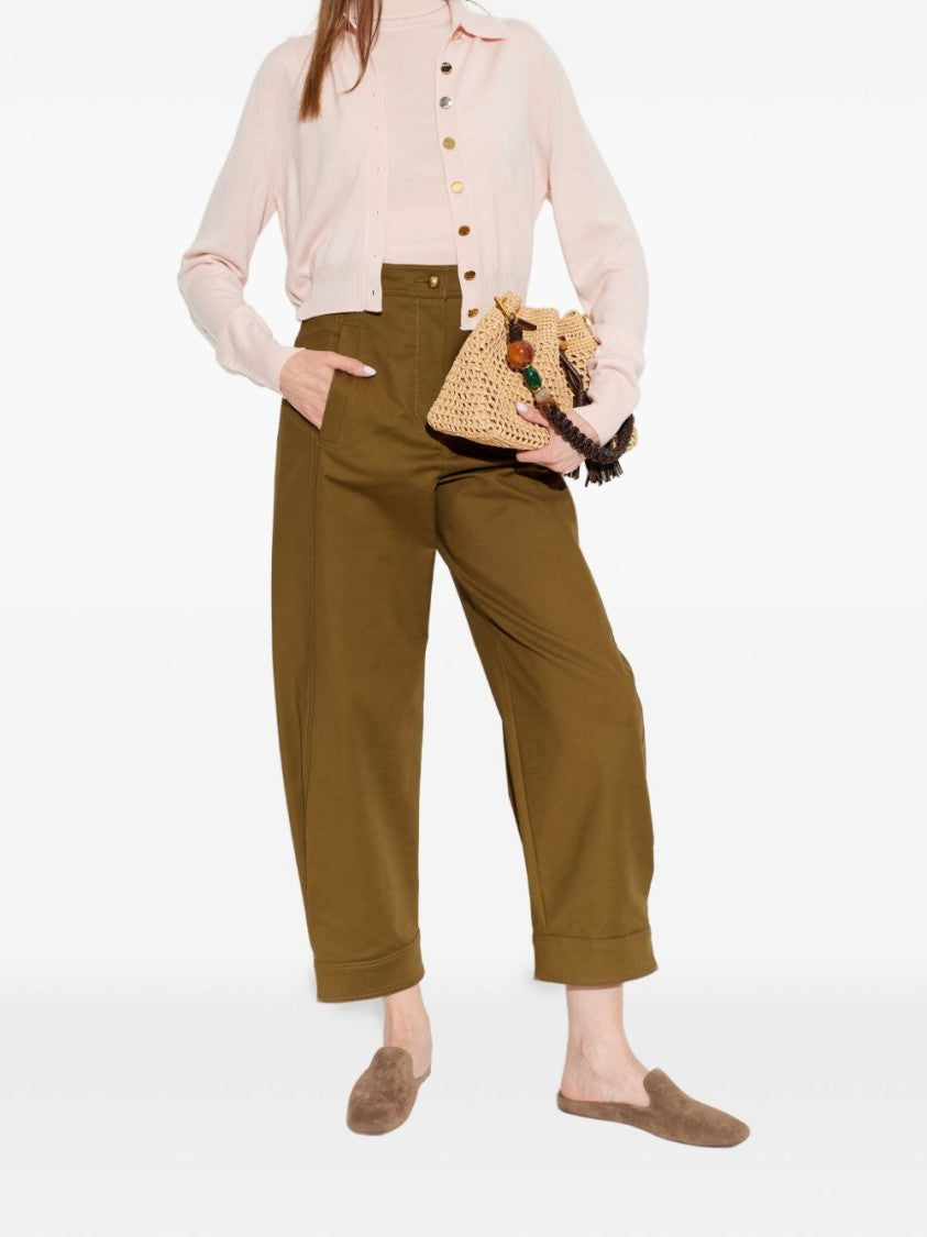 Max Mara High Waist Cropped Seam Trousers