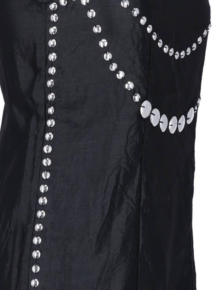 Gimaguas Black Claude Studded Silk Mini Dress