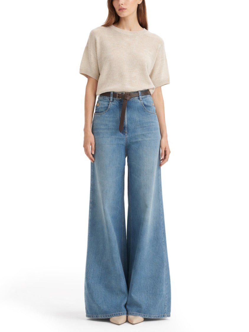 Brunello Cucinelli Short-Sleeve Mohair-Blend Knit Top