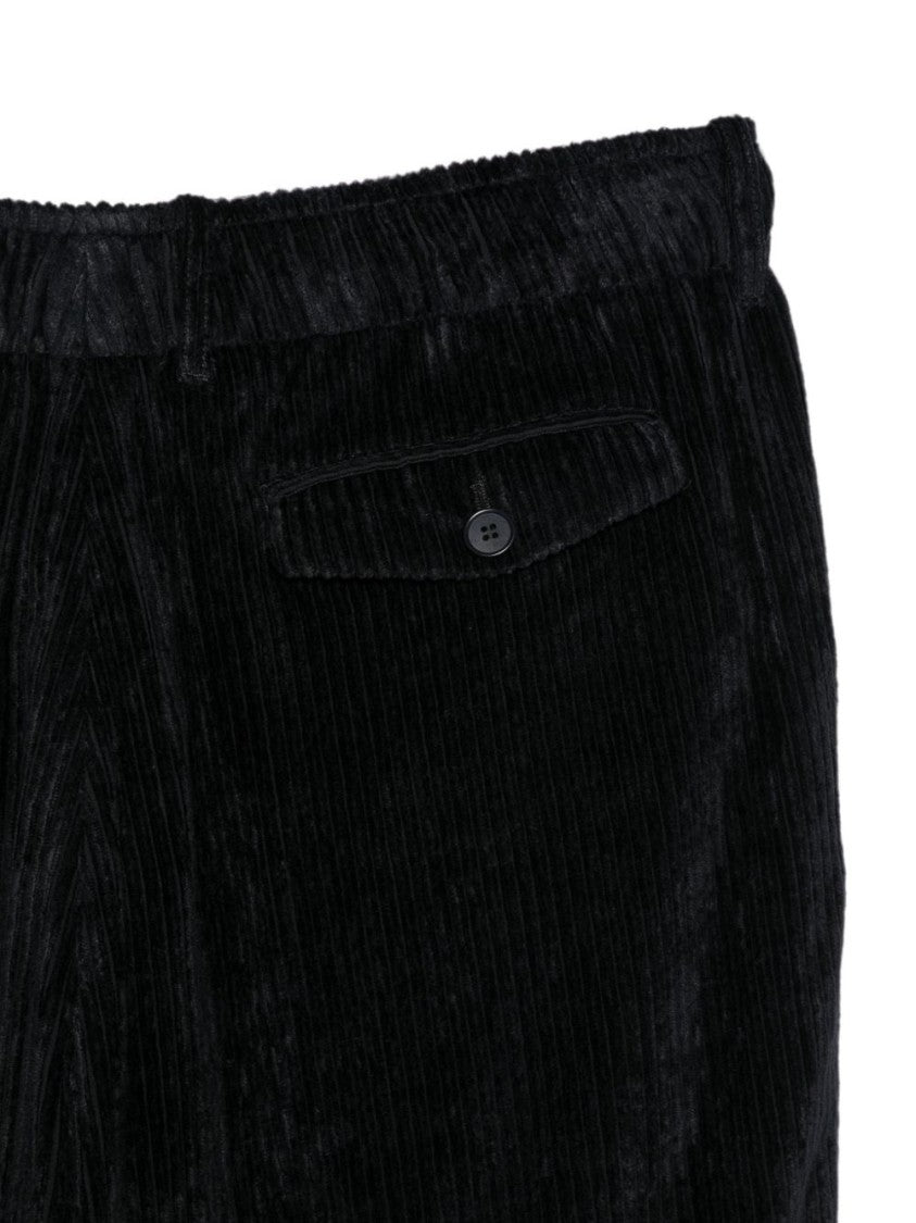 Giorgio Armani Black Relaxed Fit Corduroy Trousers