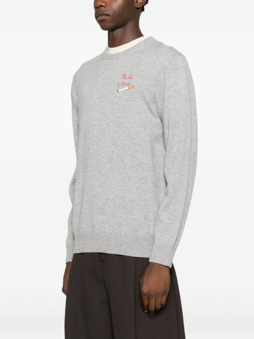 Mc2 Saint Barth Light Grey Wool Sweater