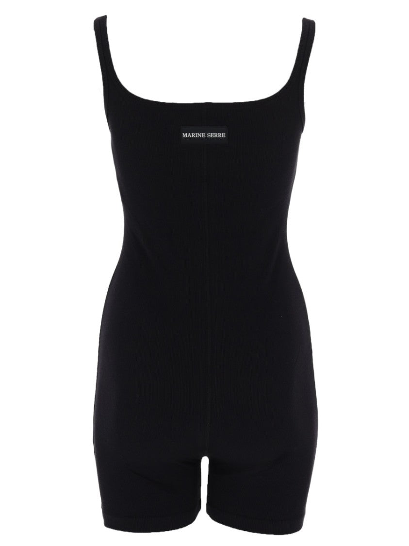 Marine Serre Short Fitted Jumpsuit Logo Romper