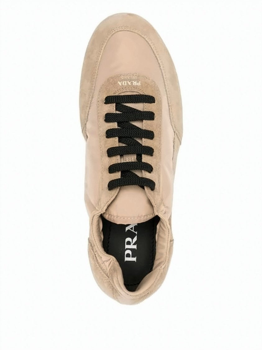 Prada Prada Recycled Material Sneakers With Smooth And Suede Textures