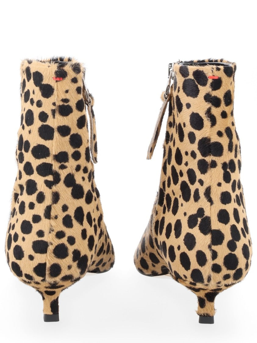 Aeydē Brown Spotted Calfskin Kitten Boots