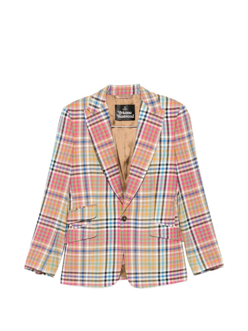 Vivienne Westwood Red Checked Pattern Long Sleeve Jacket