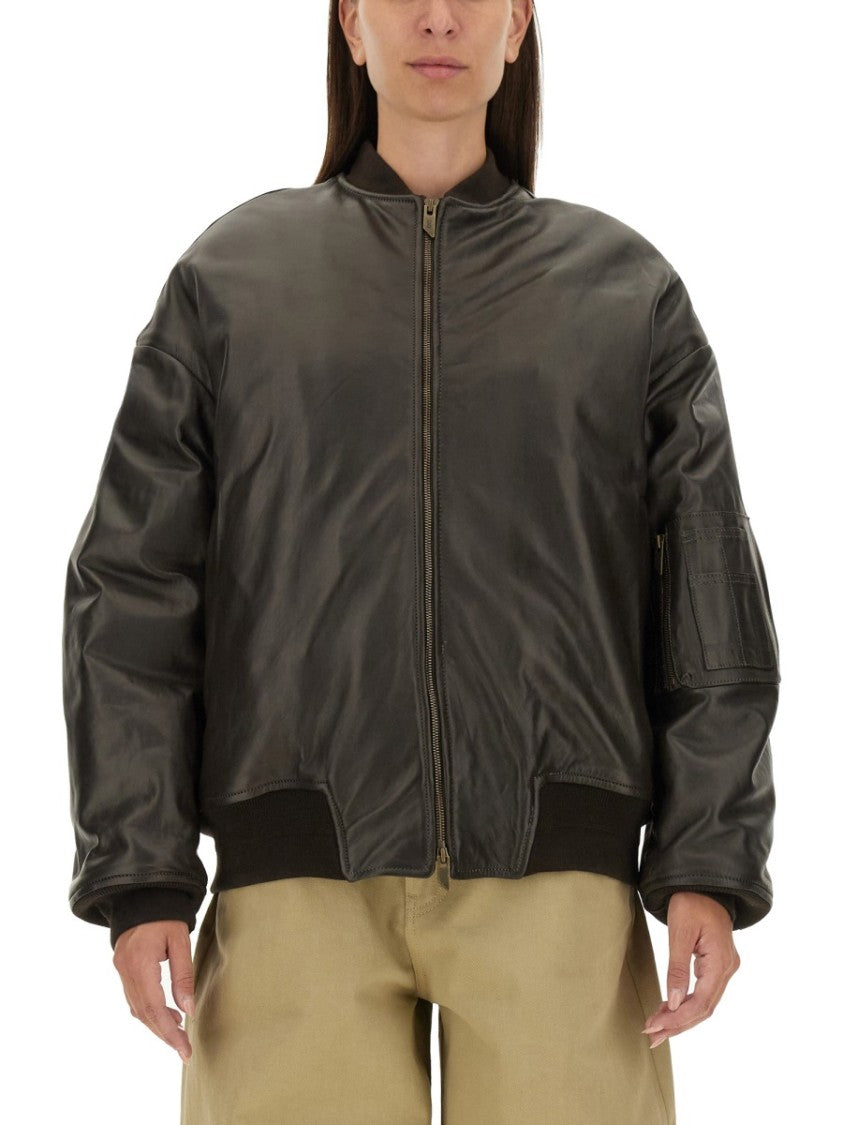 Salvatore Santoro Black Ovine Leather Bomber Jacket