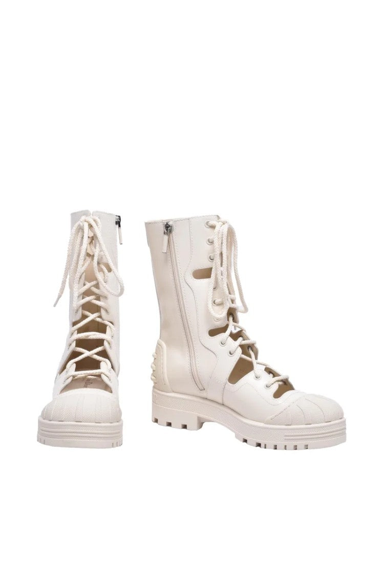 Dior Iron Leather Boots - White