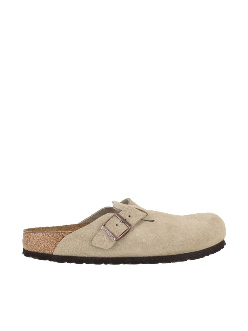 Birkenstock Taupe Boston Sfb Suede Sandals