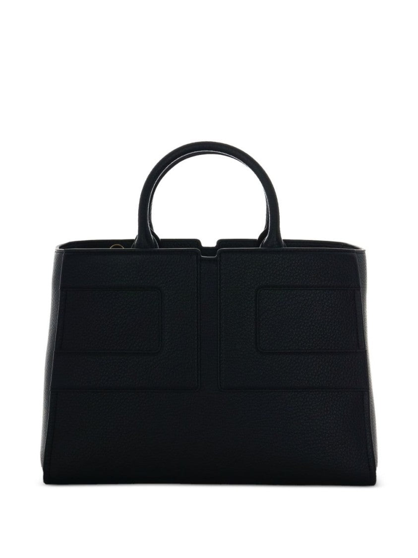 Elisabetta Franchi Structured Black Handbag With Versatile Carrying Options